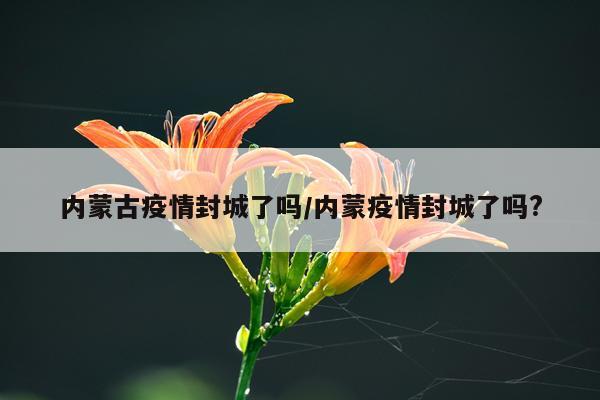 内蒙古疫情封城了吗/内蒙疫情封城了吗?