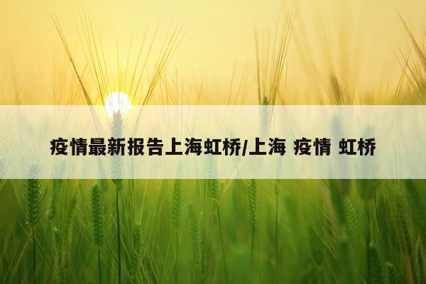 疫情最新报告上海虹桥/上海 疫情 虹桥