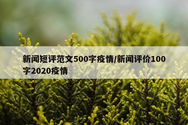 新闻短评范文500字疫情/新闻评价100字2020疫情
