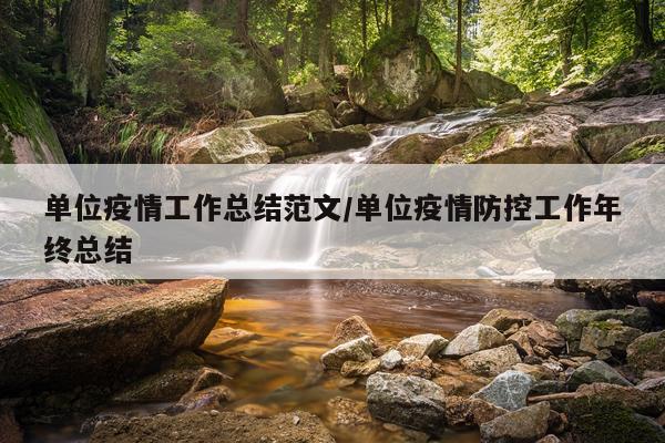 单位疫情工作总结范文/单位疫情防控工作年终总结