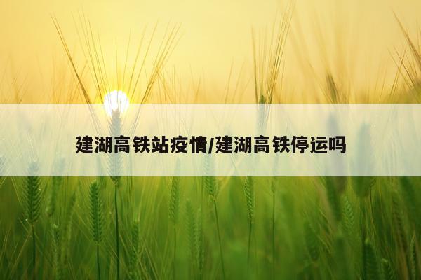 建湖高铁站疫情/建湖高铁停运吗