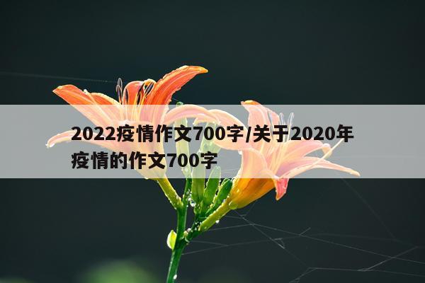 2022疫情作文700字/关于2020年疫情的作文700字