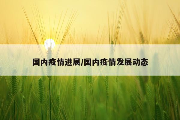 国内疫情进展/国内疫情发展动态