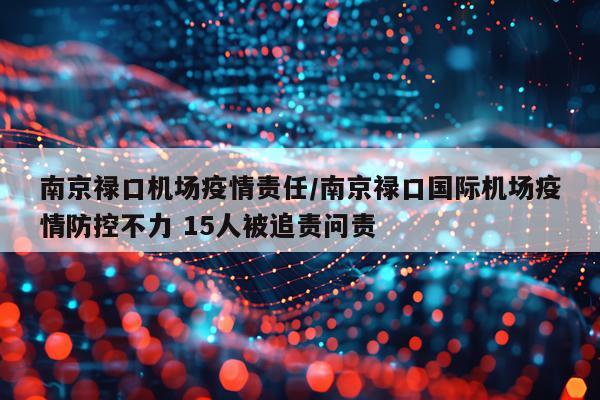 南京禄口机场疫情责任/南京禄口国际机场疫情防控不力 15人被追责问责