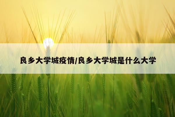 良乡大学城疫情/良乡大学城是什么大学