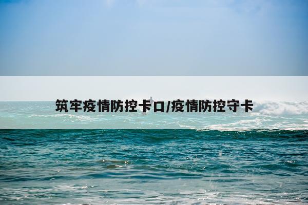 筑牢疫情防控卡口/疫情防控守卡
