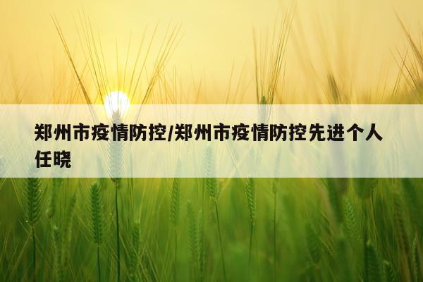 郑州市疫情防控/郑州市疫情防控先进个人 任晓