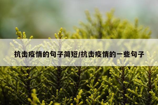 抗击疫情的句子简短/抗击疫情的一些句子