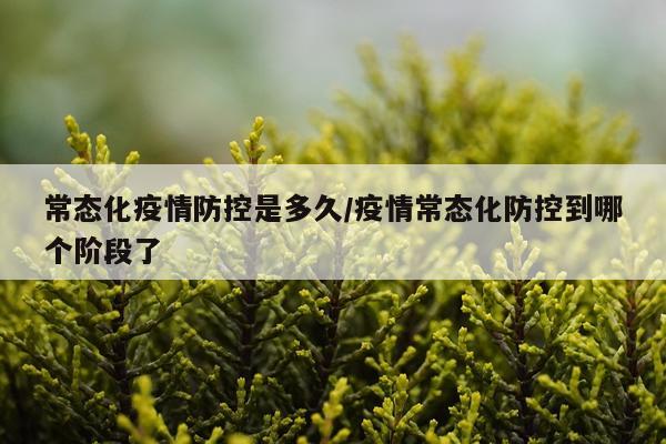 常态化疫情防控是多久/疫情常态化防控到哪个阶段了