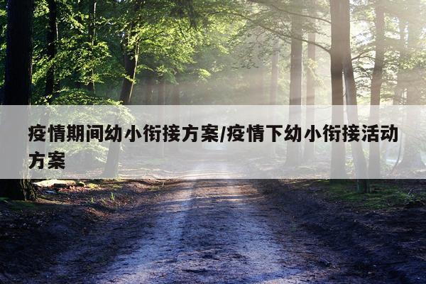疫情期间幼小衔接方案/疫情下幼小衔接活动方案