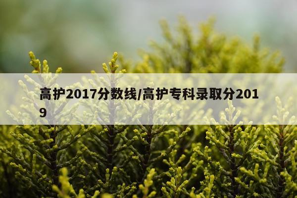 高护2017分数线/高护专科录取分2019