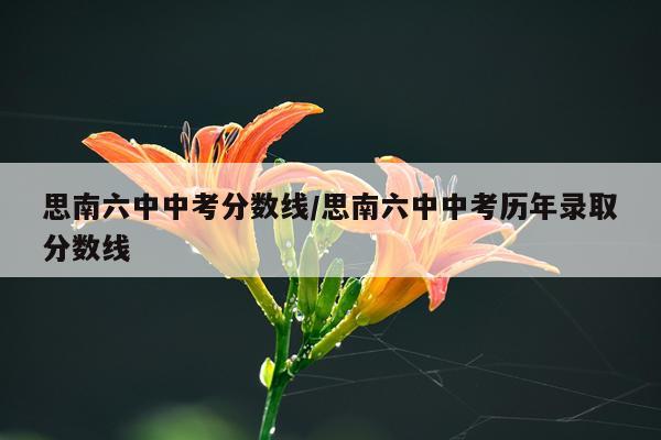 思南六中中考分数线/思南六中中考历年录取分数线