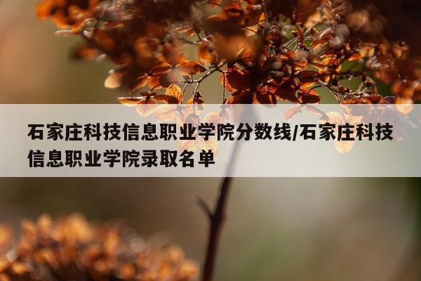 石家庄科技信息职业学院分数线/石家庄科技信息职业学院录取名单