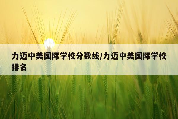 力迈中美国际学校分数线/力迈中美国际学校排名