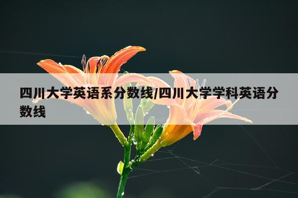 四川大学英语系分数线/四川大学学科英语分数线