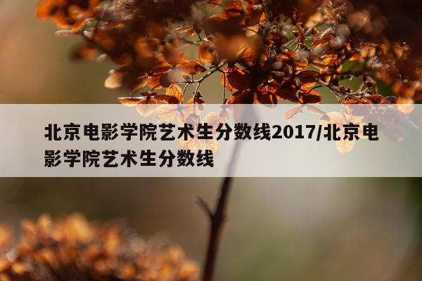 北京电影学院艺术生分数线2017/北京电影学院艺术生分数线