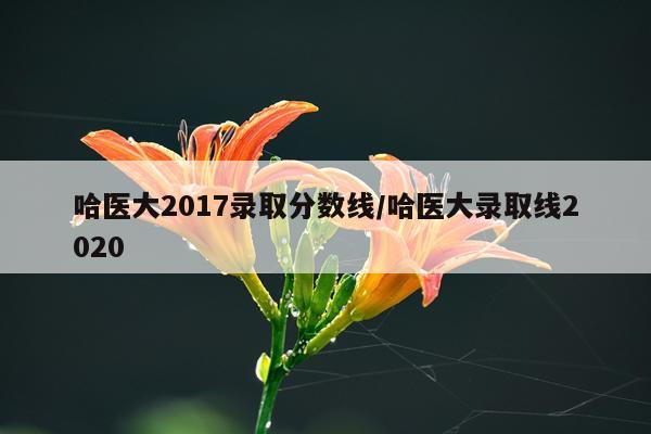哈医大2017录取分数线/哈医大录取线2020
