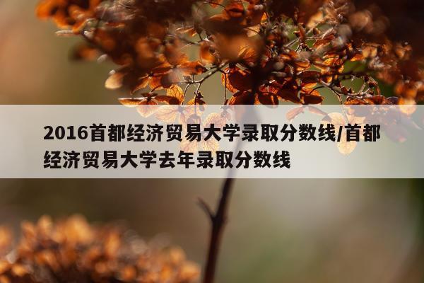2016首都经济贸易大学录取分数线/首都经济贸易大学去年录取分数线