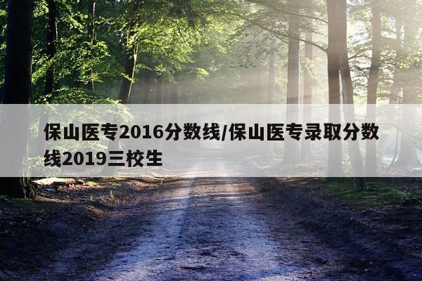 保山医专2016分数线/保山医专录取分数线2019三校生