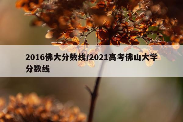 2016佛大分数线/2021高考佛山大学分数线