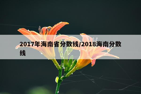 2017年海南省分数线/2018海南分数线