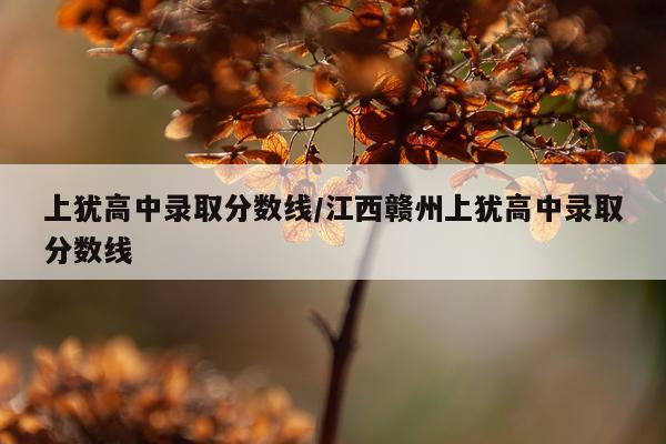 上犹高中录取分数线/江西赣州上犹高中录取分数线