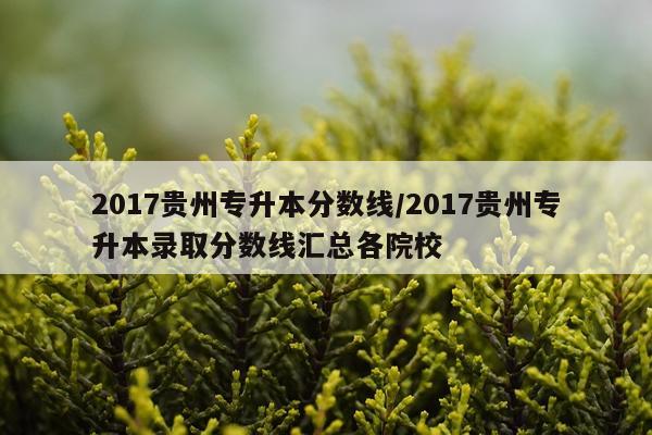 2017贵州专升本分数线/2017贵州专升本录取分数线汇总各院校