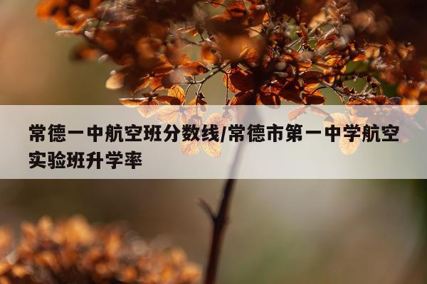 常德一中航空班分数线/常德市第一中学航空实验班升学率