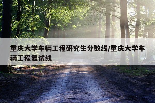 重庆大学车辆工程研究生分数线/重庆大学车辆工程复试线