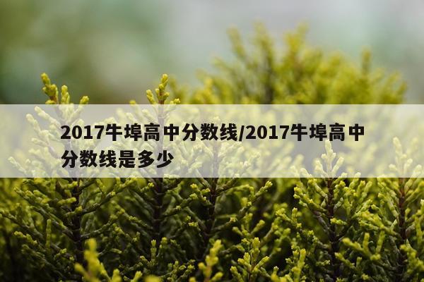 2017牛埠高中分数线/2017牛埠高中分数线是多少