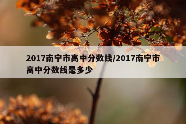 2017南宁市高中分数线/2017南宁市高中分数线是多少