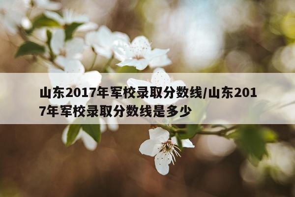 山东2017年军校录取分数线/山东2017年军校录取分数线是多少