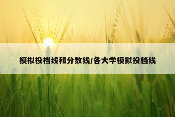 模拟投档线和分数线/各大学模拟投档线