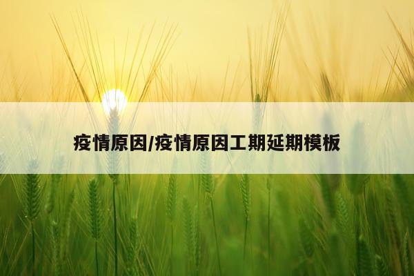 疫情原因/疫情原因工期延期模板