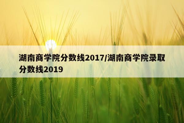 湖南商学院分数线2017/湖南商学院录取分数线2019