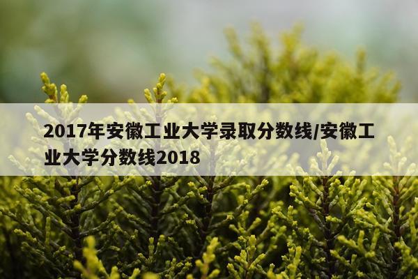 2017年安徽工业大学录取分数线/安徽工业大学分数线2018