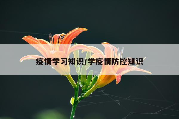 疫情学习知识/学疫情防控知识