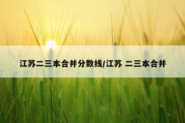 江苏二三本合并分数线/江苏 二三本合并