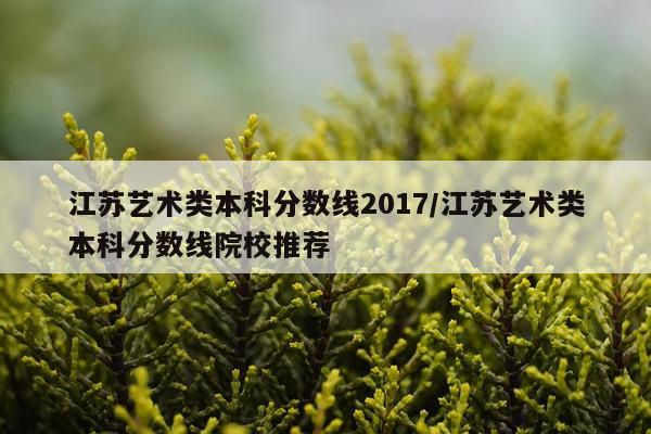 江苏艺术类本科分数线2017/江苏艺术类本科分数线院校推荐