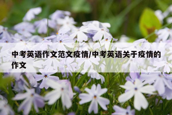 中考英语作文范文疫情/中考英语关于疫情的作文