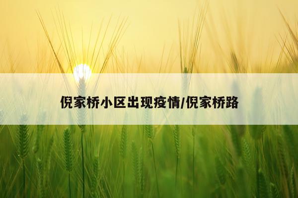 倪家桥小区出现疫情/倪家桥路
