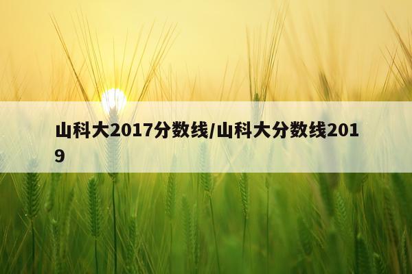 山科大2017分数线/山科大分数线2019