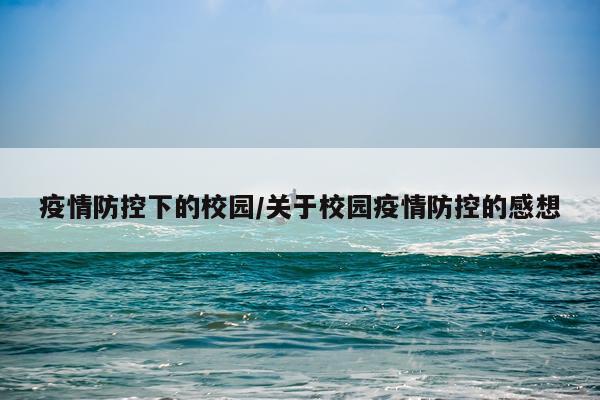 疫情防控下的校园/关于校园疫情防控的感想