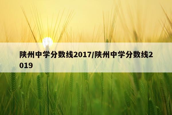 陕州中学分数线2017/陕州中学分数线2019