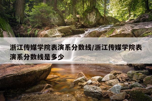 浙江传媒学院表演系分数线/浙江传媒学院表演系分数线是多少