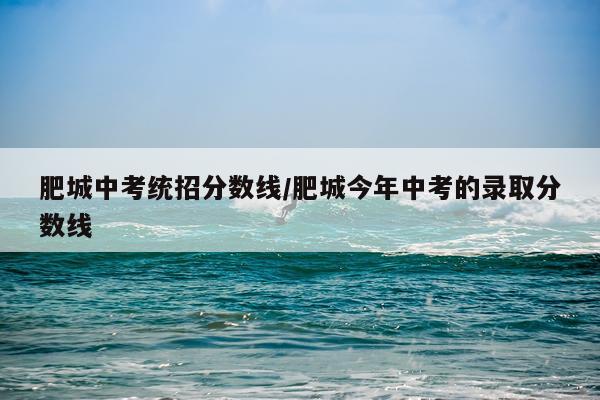 肥城中考统招分数线/肥城今年中考的录取分数线
