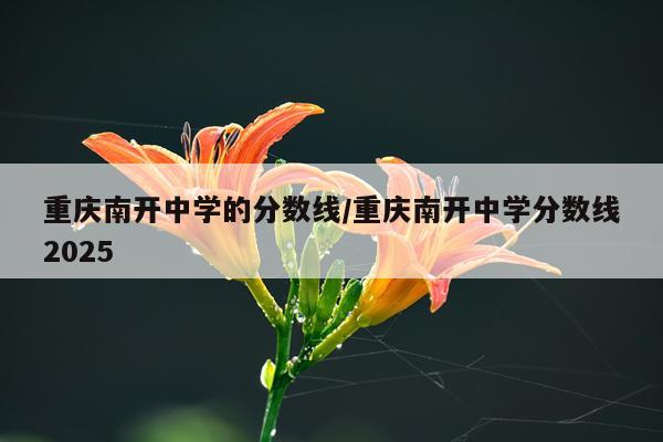 重庆南开中学的分数线/重庆南开中学分数线2025