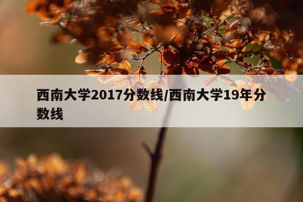西南大学2017分数线/西南大学19年分数线