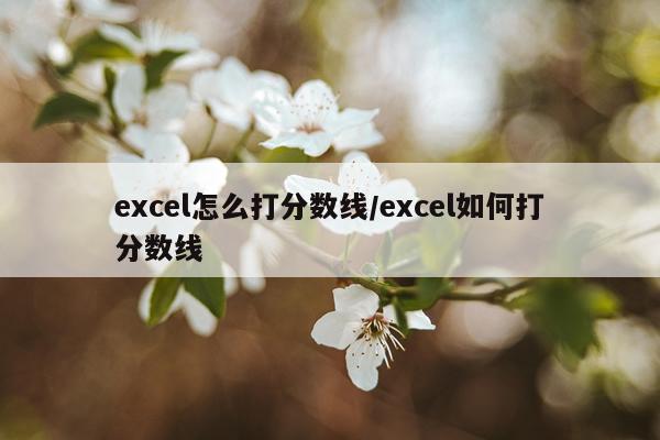 excel怎么打分数线/excel如何打分数线
