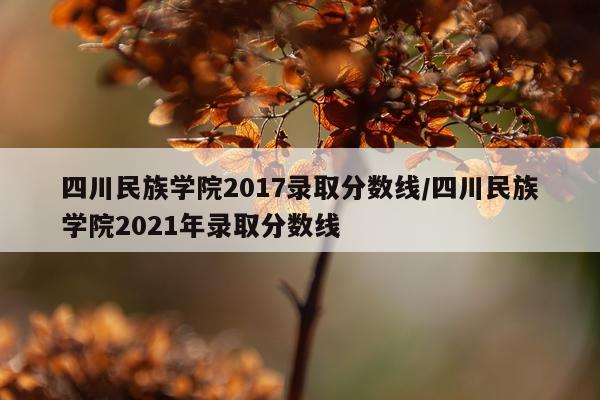 四川民族学院2017录取分数线/四川民族学院2021年录取分数线